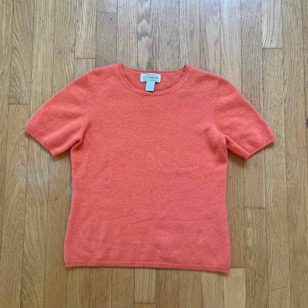 Sutton Studio Orange Cashmere Top, Women's Medium